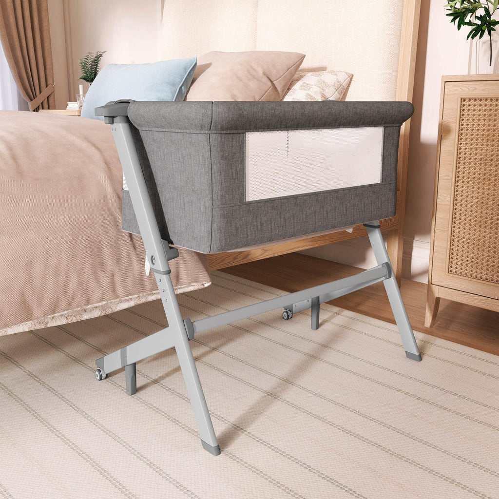 Grey Adjustable Height Bassinet & Bedside Sleeper X76381