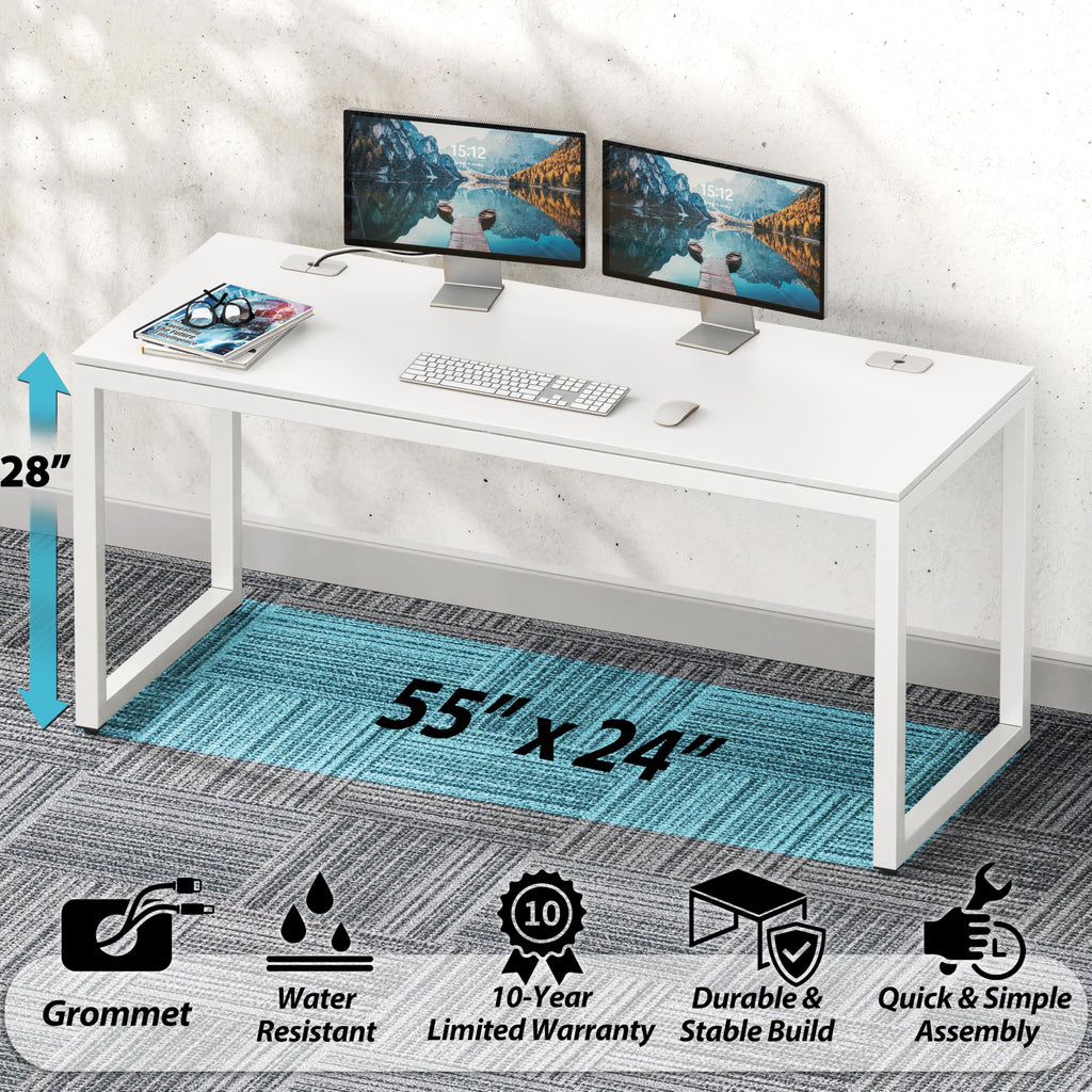 55-Inch White Office Computer Desk M502734