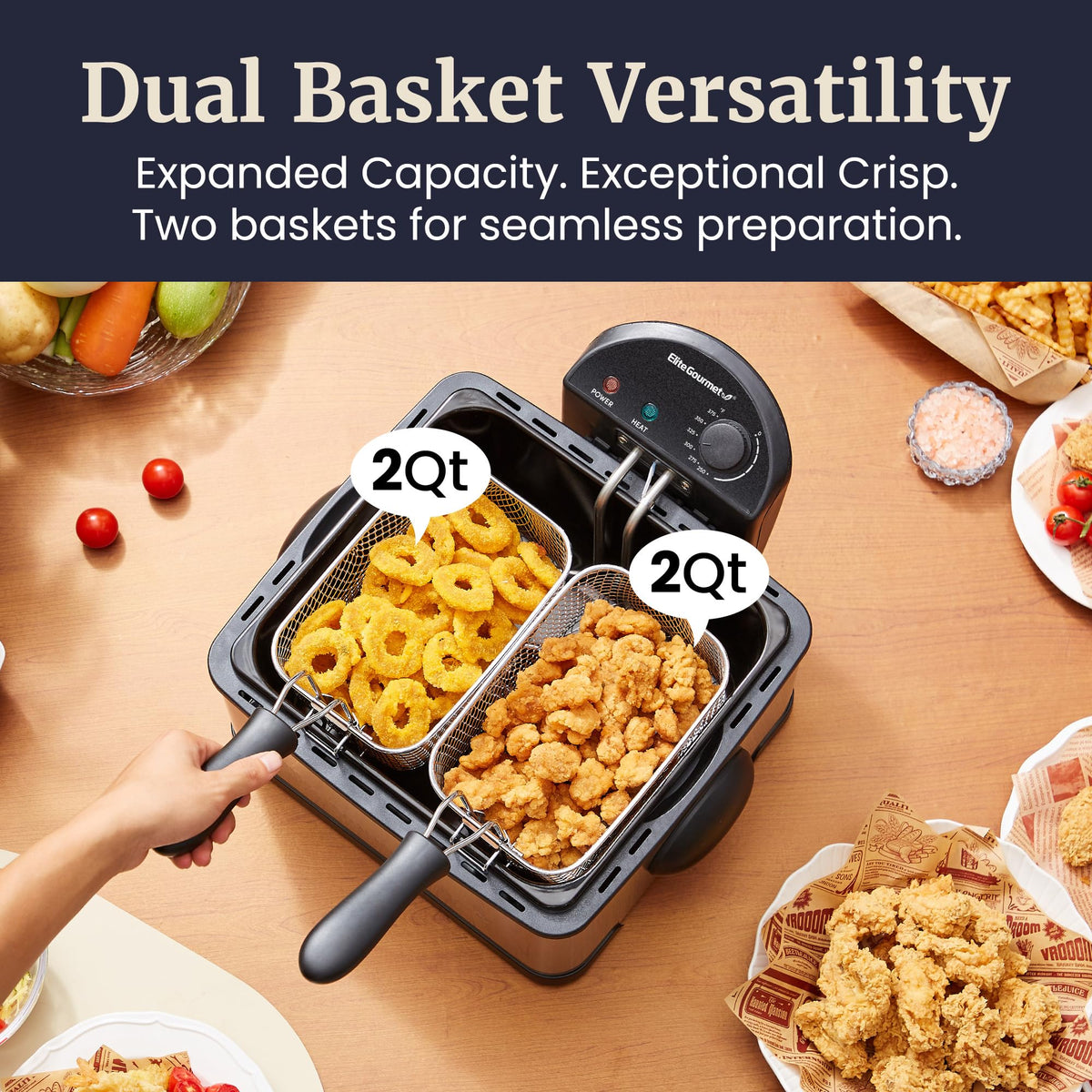 4.5Qt Deep Fryer with 2Qt Split Baskets X85502