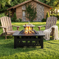 32 Inch Square Metal Patio Fire Pit Table T612431