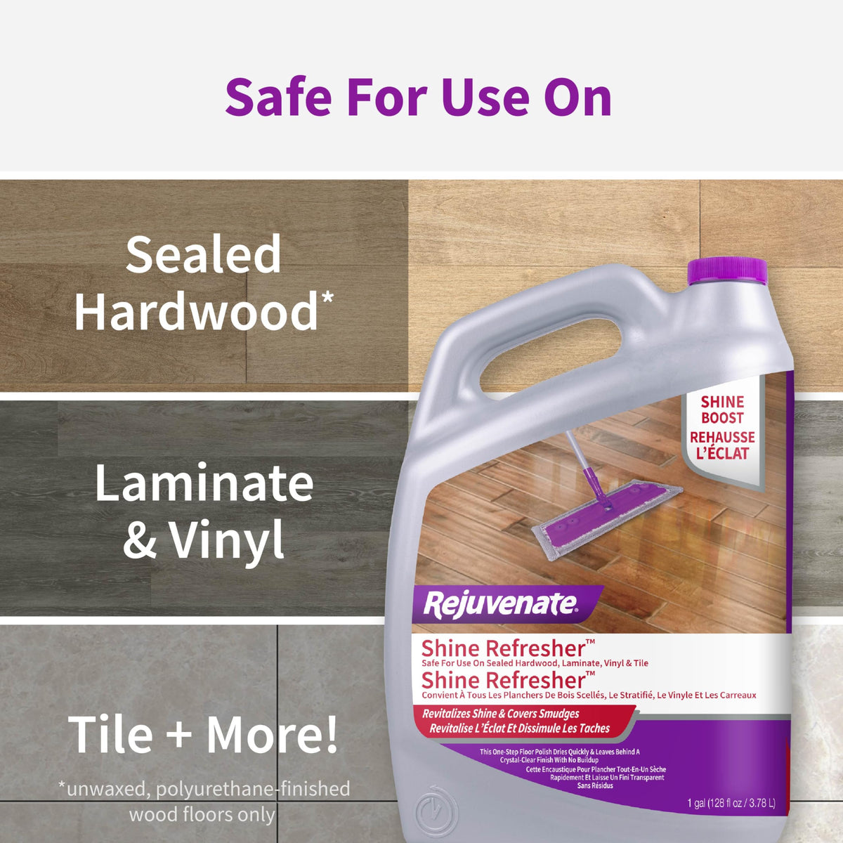 1 Gallon Floor Polish for Sealed Hardwood, Laminate, Vinyl and Tile Q533337