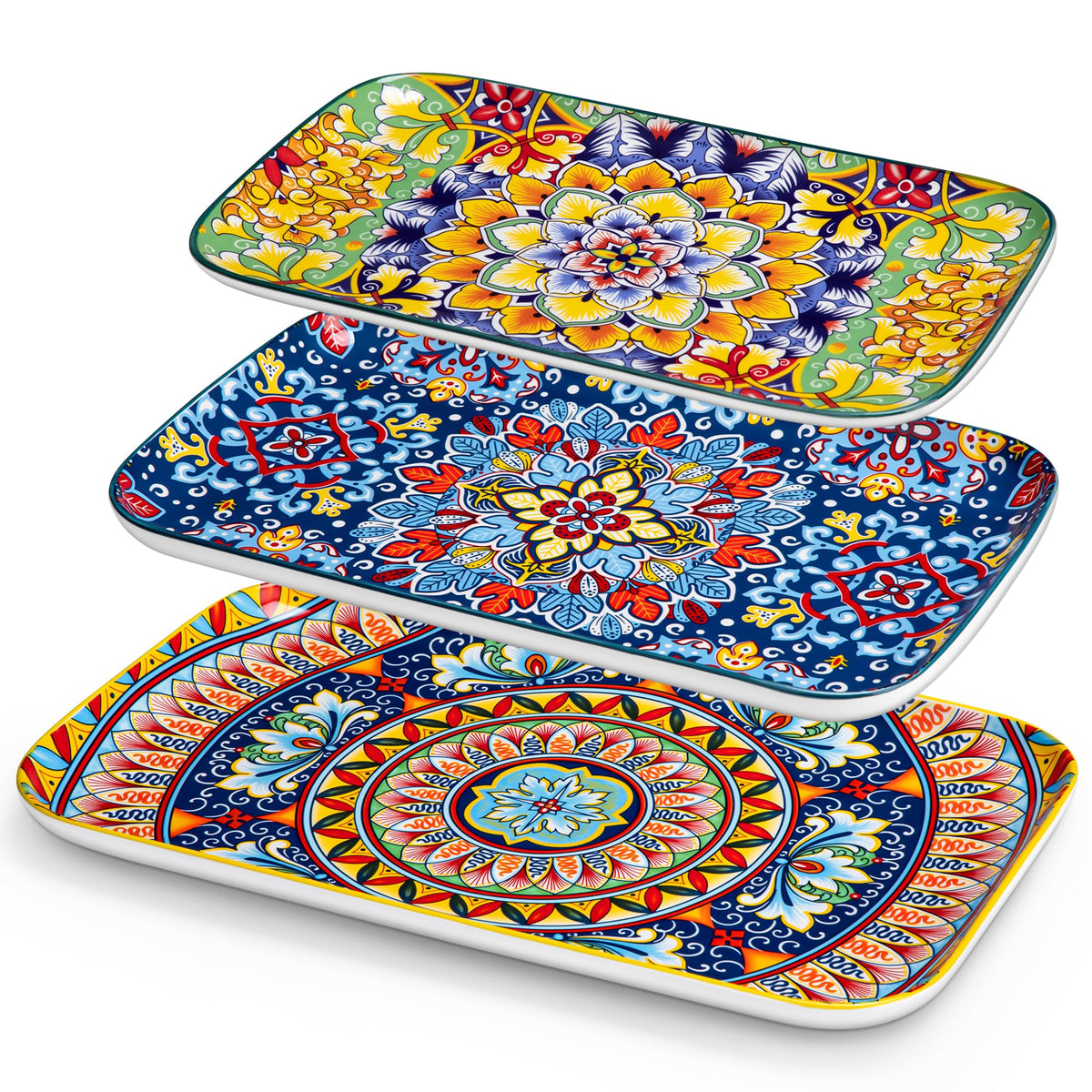 Serving Platters Set of 3 Rectangular Trays Z12212