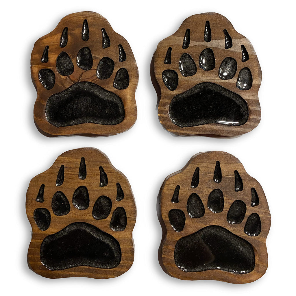 Coaster Set of 4 Handmade Wood with EPOXY Inlay H68339