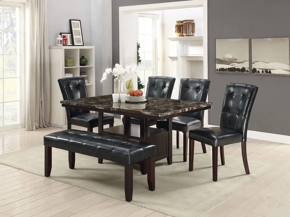 Black Faux Leather Dining Chairs Set of 2 S189039