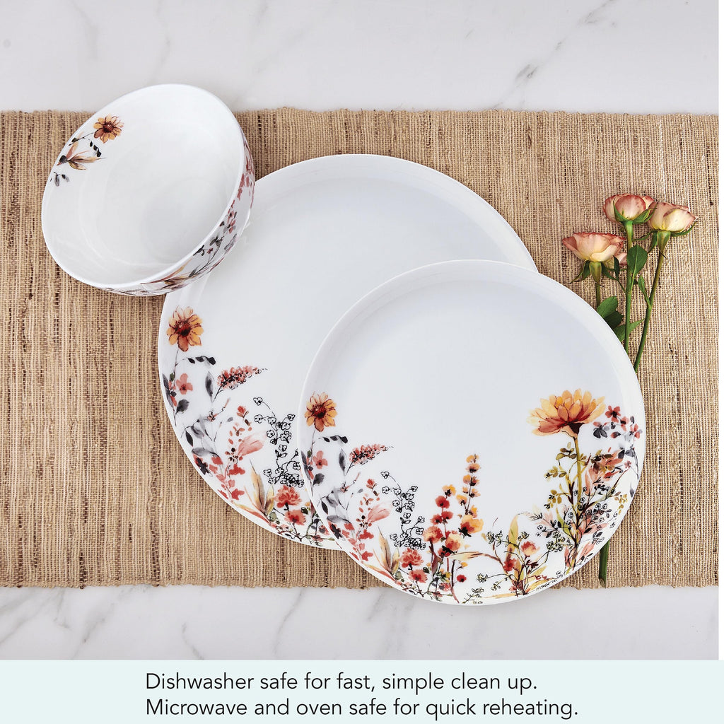 12 Piece Floral Bone China Dinnerware Set P6716