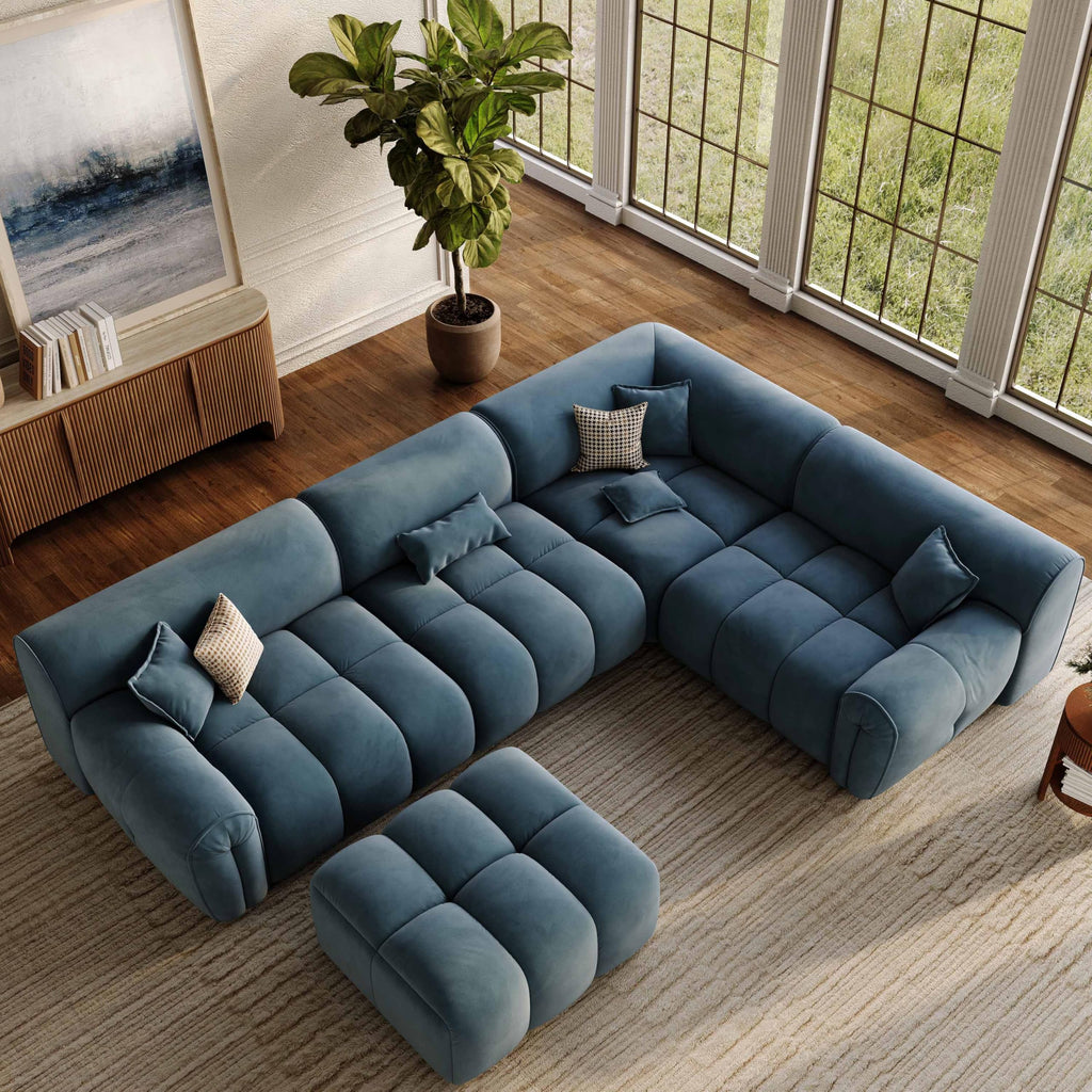 Oversized U-Shaped Sectional Sofa with Ottoman P924
