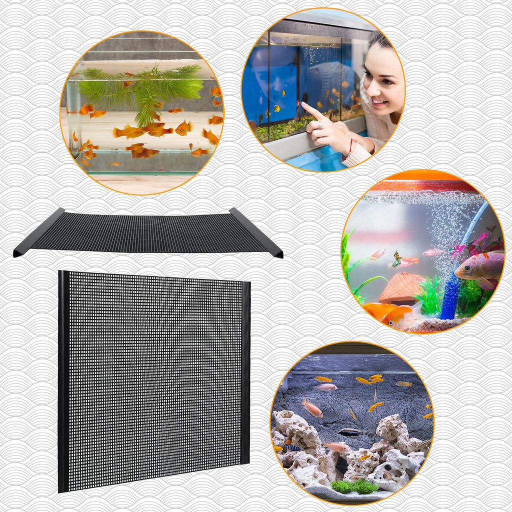 Black 4 Pcs Plastic Mesh Sheets W5291