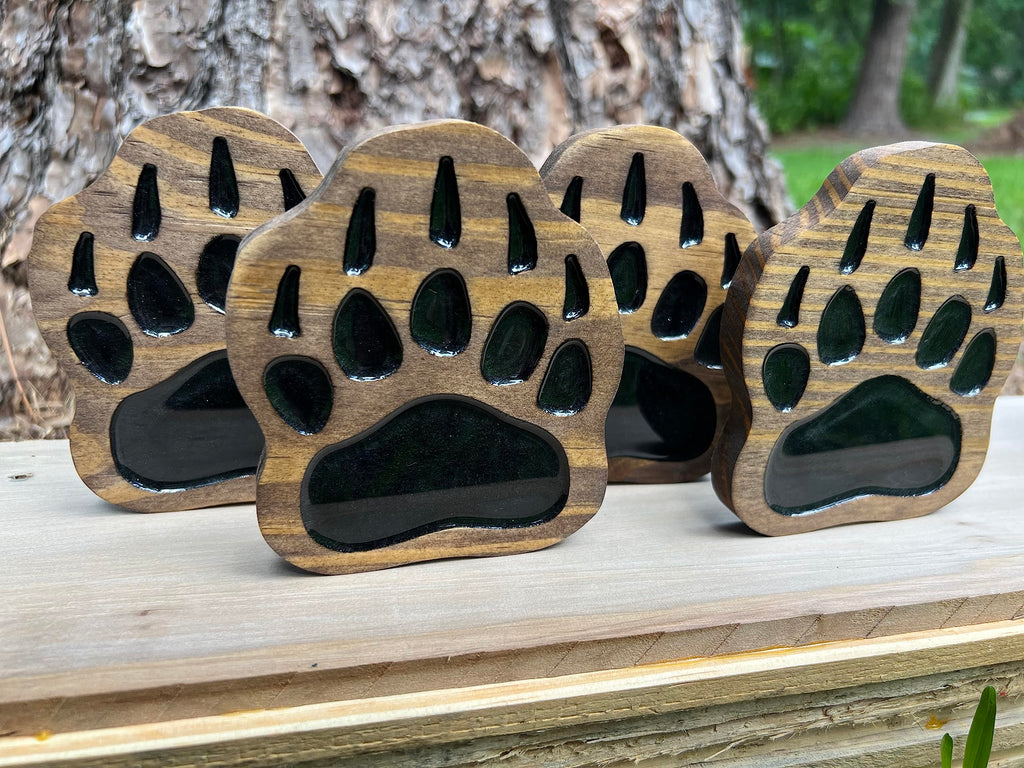 Coaster Set of 4 Handmade Wood with EPOXY Inlay H68339
