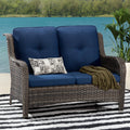 2-Seater Wicker Loveseat Sofa with Olefin Cushions N886215