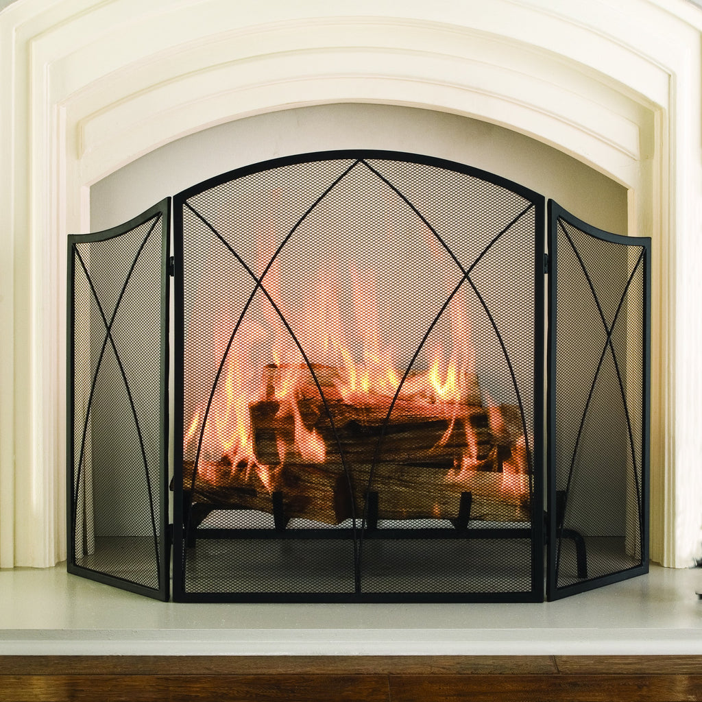 Arched 3-Panel Fireplace Screen N256