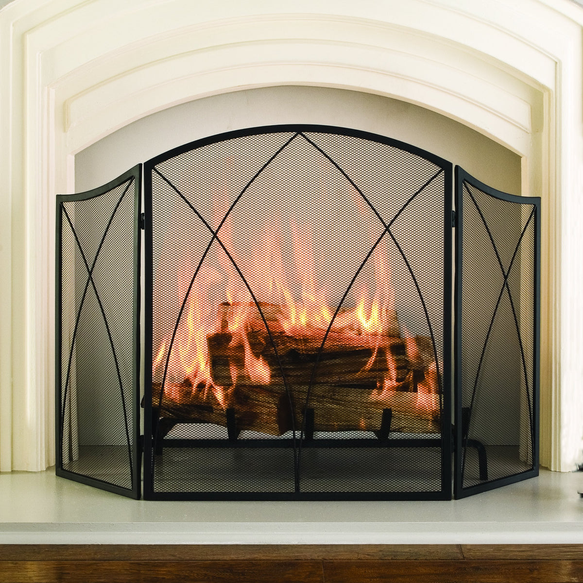 Arched 3-Panel Fireplace Screen N256